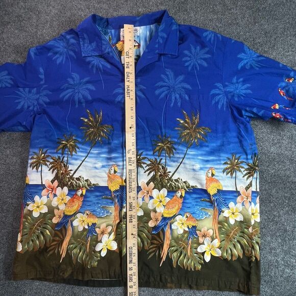 Pacific Legend Hawaiian Shirt Men’s 3XL Blue Parrot Palm Tree McCall Aloha XXXL - Picture 10 of 16